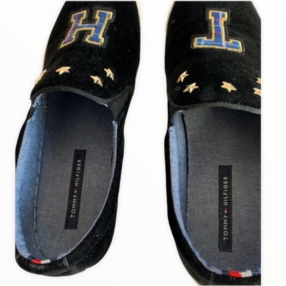 Tommy Hilfiger Black Velvet Soda Slip Ons Sz 9 - Picture 6 of 8